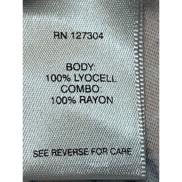 John Mark Women's Size Small Tan 1/4 Zip Long Sleeve Boho Print on Back Shirt - Picture 3 of 6